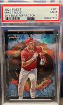 2024 Topps Finest Mike Trout Sky Blue Refractor /150 PSA 9