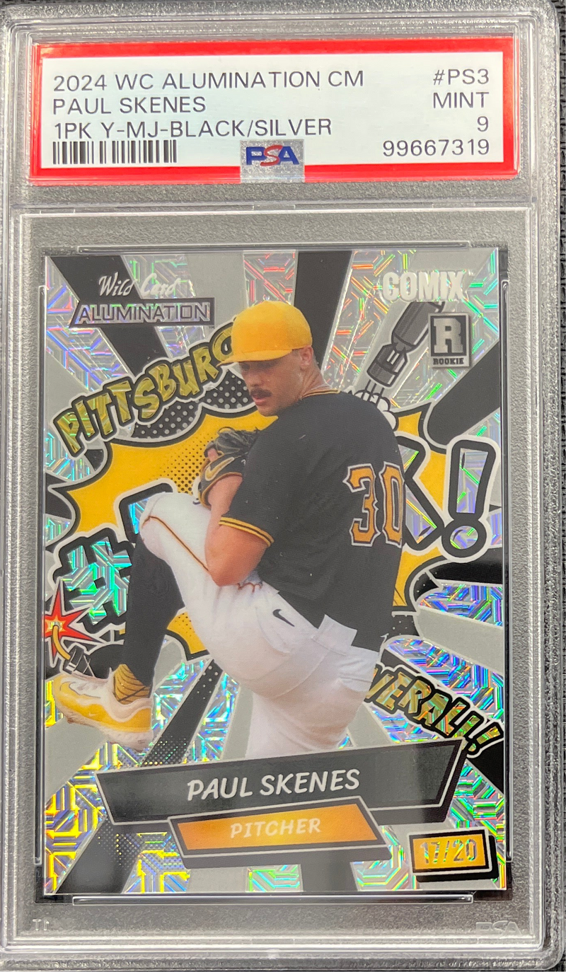 2024 Wild Card Alumination Paul Skenes /20 Black/Silver PSA 9