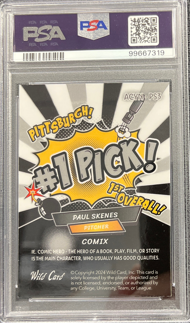 2024 Wild Card Alumination Paul Skenes /20 Black/Silver PSA 9