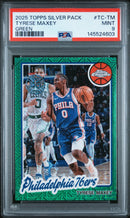 2025 Topps Silver Pack Tyrese Maxey Green PSA 9