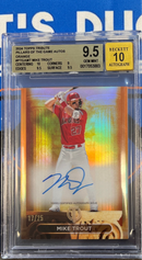 2024 Topps Tribute Pillars Of The Game Autos Mike Trout Orange BGS 9.5 Auto 10