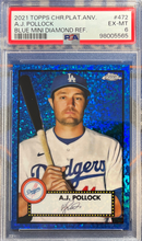 2021 Platinum Anniversary A. J. Pollock Blue Mini Diamond Ref PSA 6