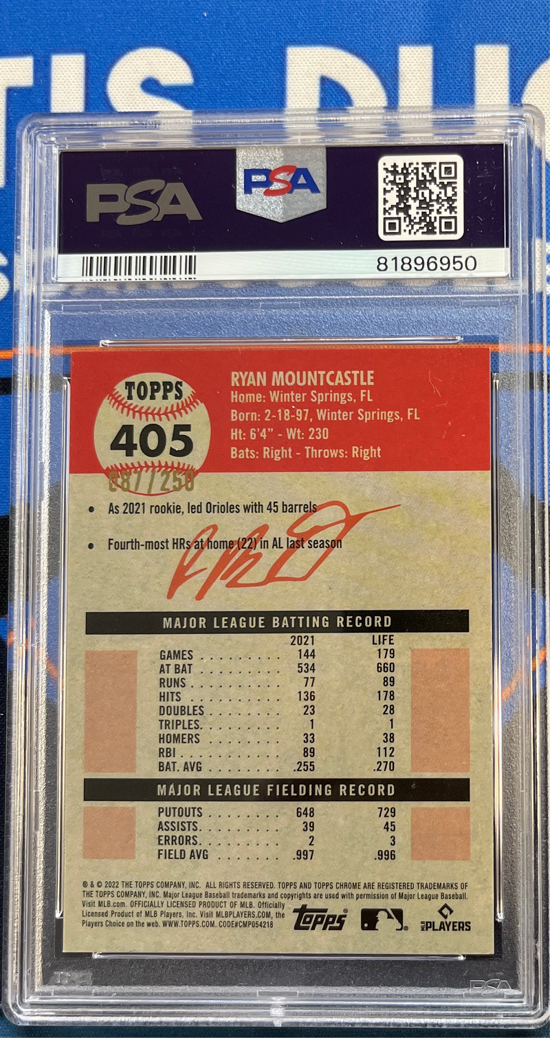2022 Platinum Anniversary Ryan Mountcastle Yellow Raywave Refractor PSA 9
