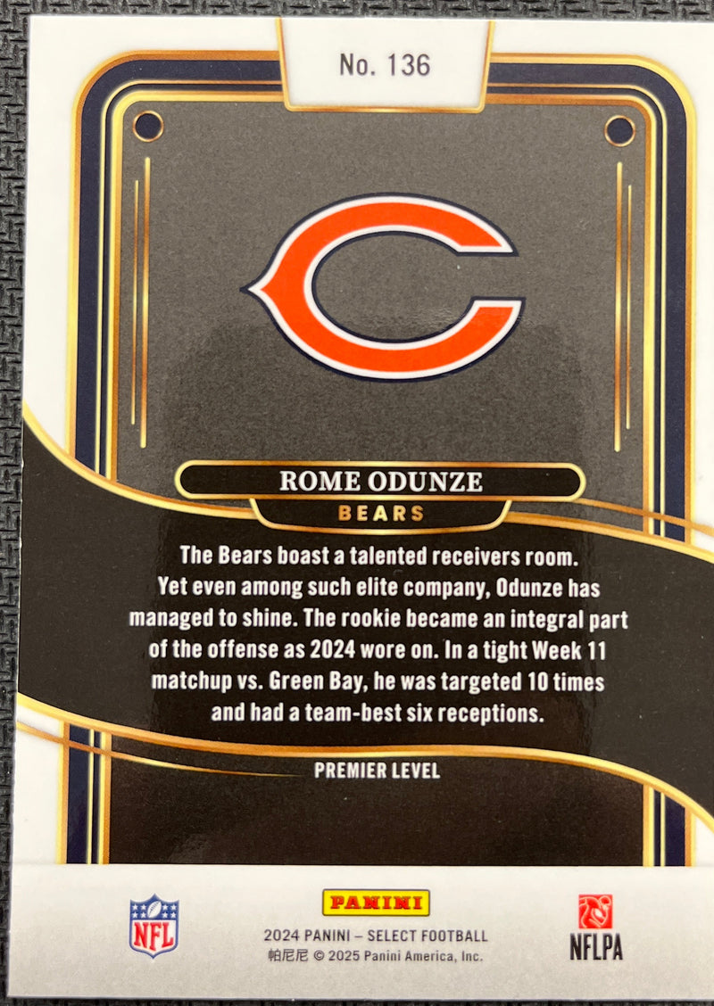 2024 Panini Select Rome Odunze Premier Level Rookie RC