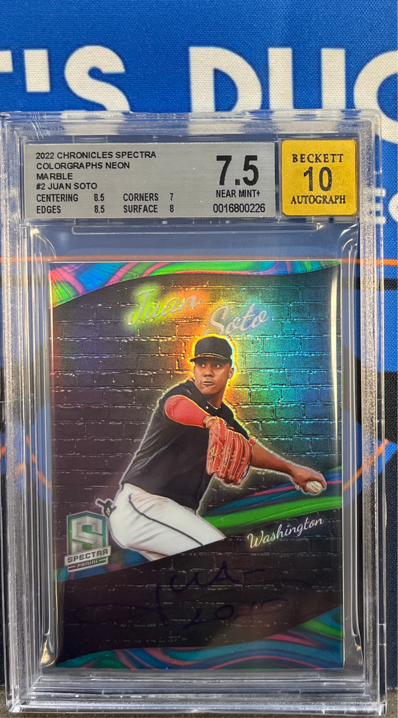 2022 Chronicles Spectra Juan Soto Auto Neon Marble BGS 7.5 Auto 10