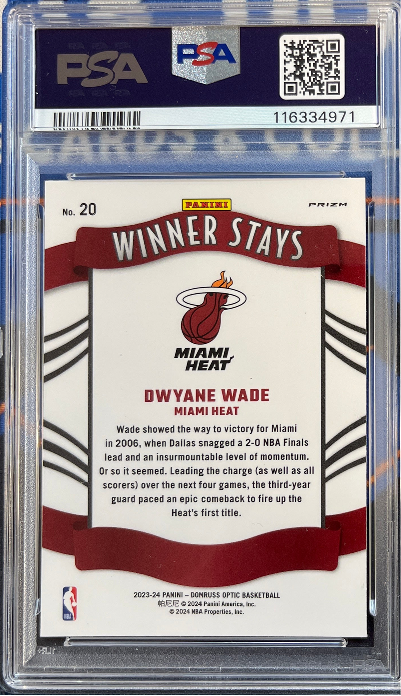 2023 Donruss Optic Dwyane Wade Winner Stays Holo PSA 9