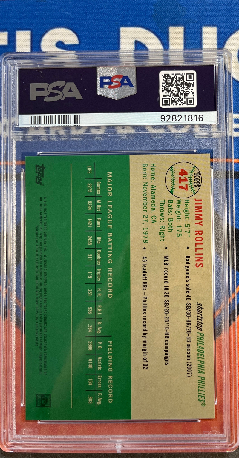 2023 Platinum Anniversary Jimmy Rollins Gold Wave PSA 10