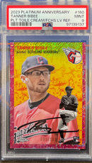 2023 Platinum Anniversary Tanner Bibee Toil Cream /Fchs Lv Ref PSA 9