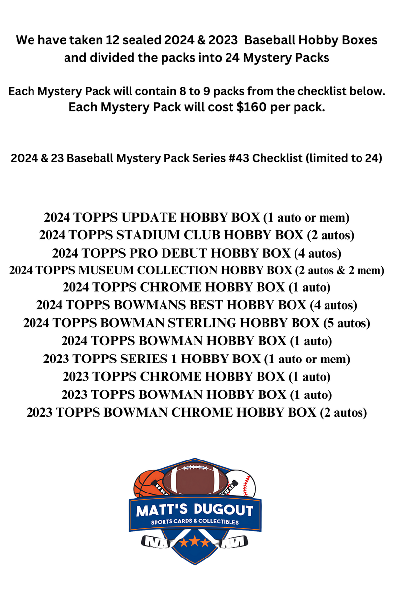 Matt’s Dugout Mystery Baseball Pack Series