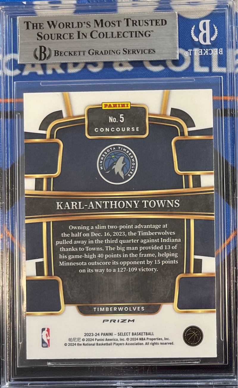2023-24 Select Karl Anthony Towns Zebra BGS 9