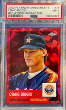 2022 Platinum Anniversary Craig Biggio Red Atomic Refractor PSA 9