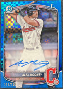 2025 Bowman Chrome Alex Mooney Blue Checkerboard Auto /150 (RAW)
