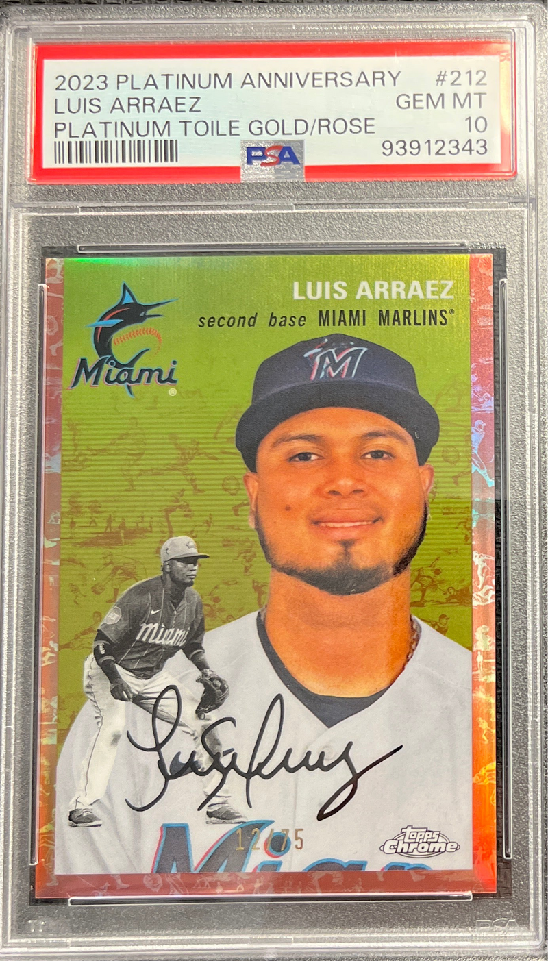 2023 Platinum Anniversary Luis Arraez Plt Toile Cream/Rose Gld Ref PSA 10