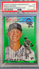 2023 Platinum Anniversary Brian Serven Green Wave Refractor PSA 10