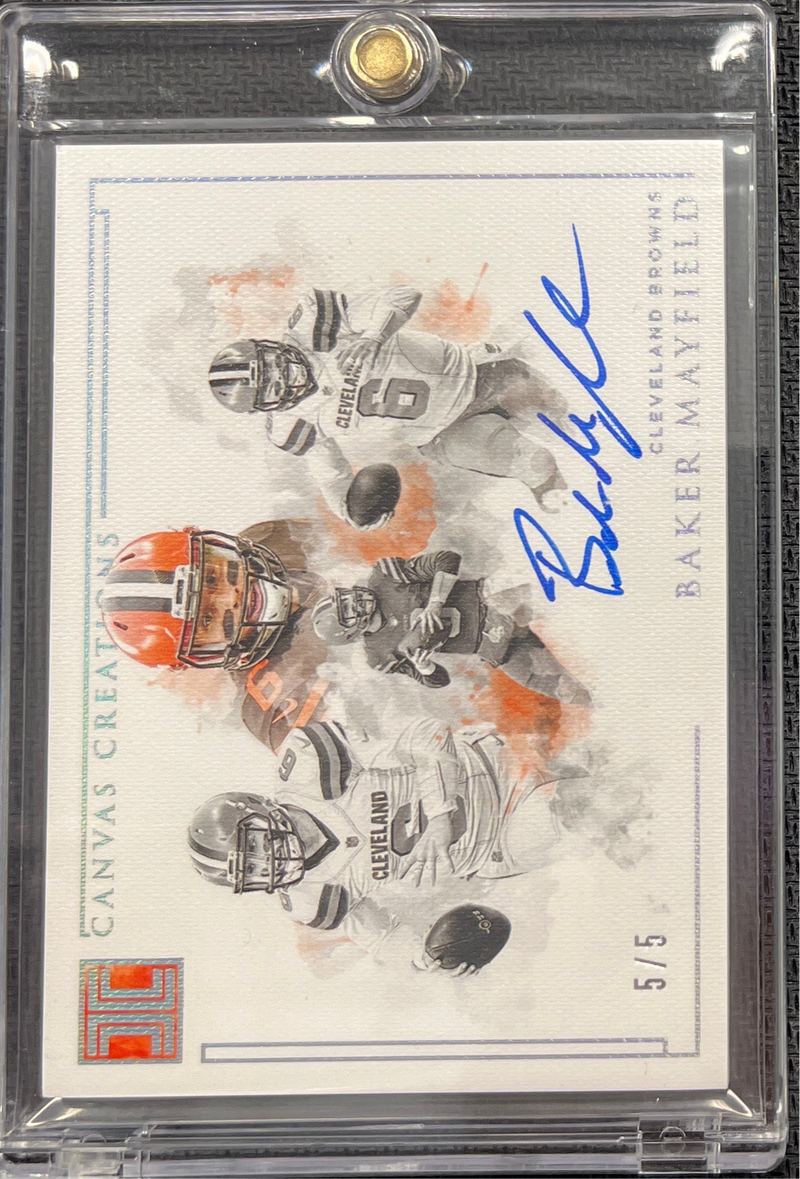 2019 Impeccable Baker Mayfield Canvas Creations Auto /5 (RAW)