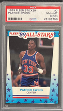 1989 Fleer Stickers Patrick Ewing PSA 8(OC)