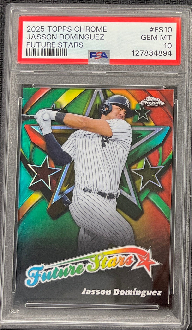 2025 Topps Chrome Jasson Dominguez Future Stars PSA 10