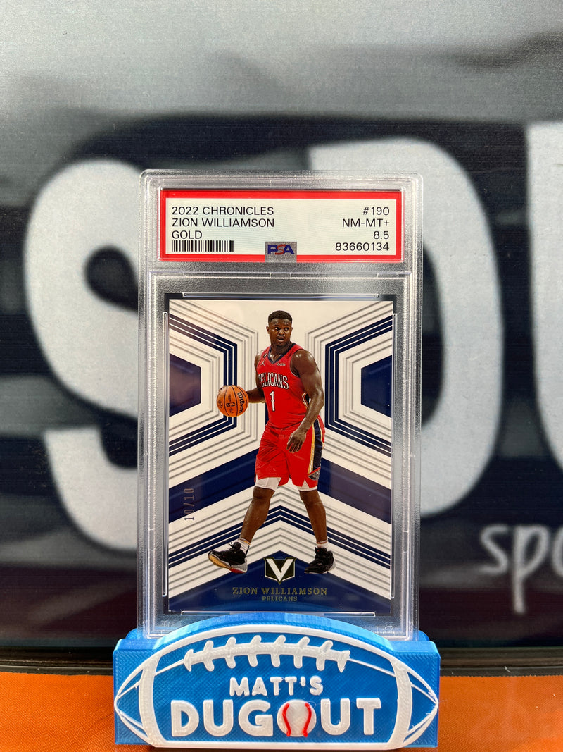 2022 Chronicles Zion Williamson Gold 10/10 card