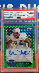 2023 Topps Composite Bruce Matthews Chrome Auto Green PSA 8