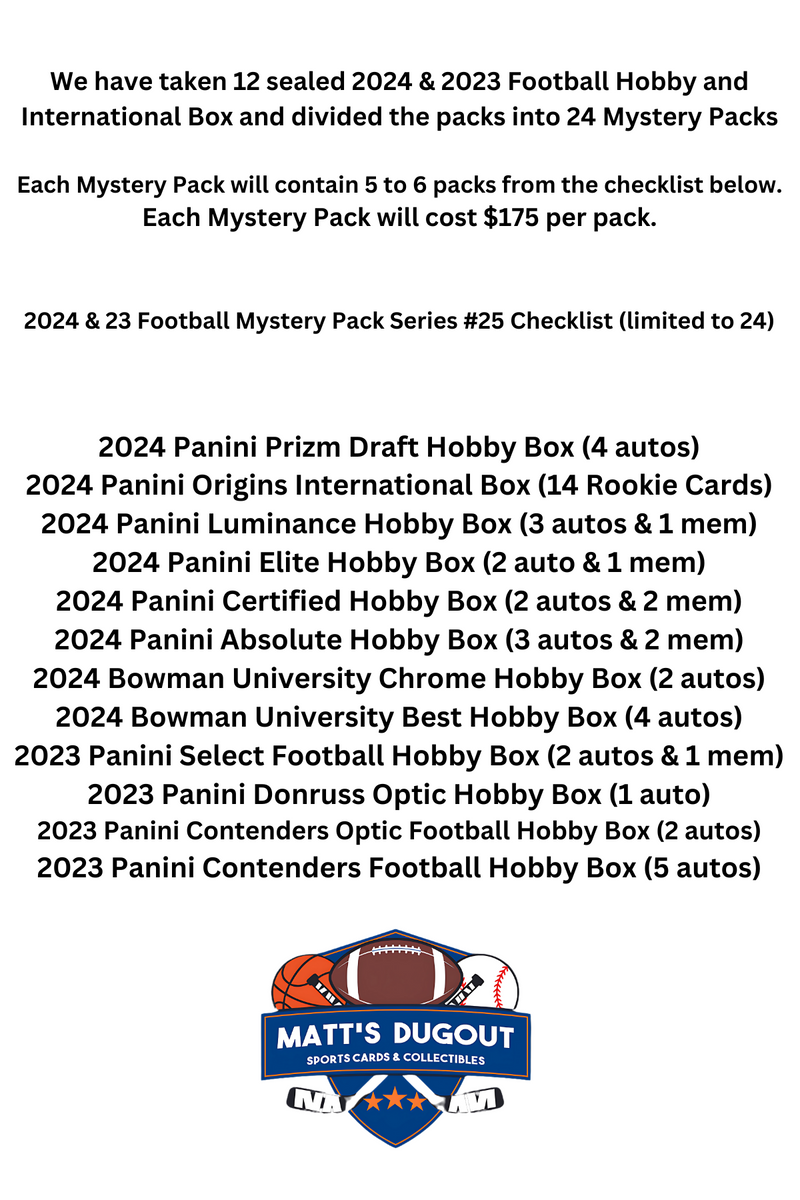 Matt’s Dugout Mystery Football Pack Series