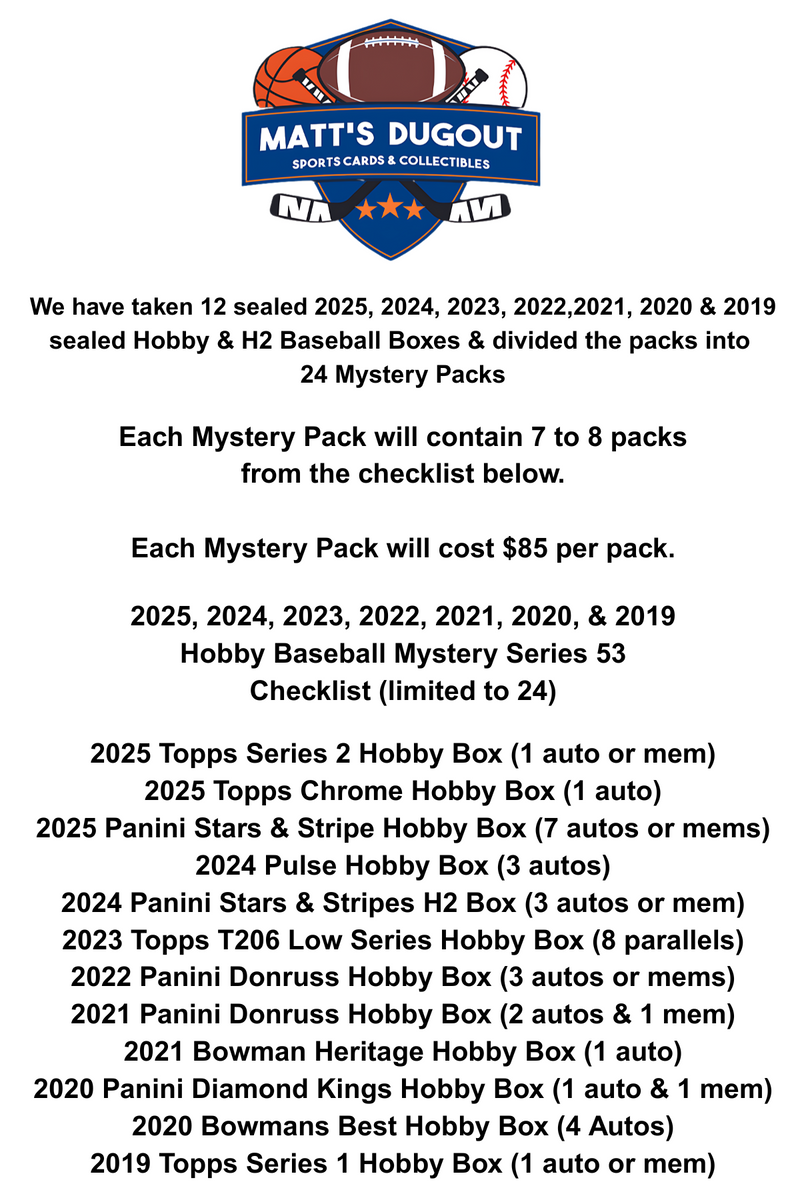 Matt’s Dugout Mystery Baseball Pack Series