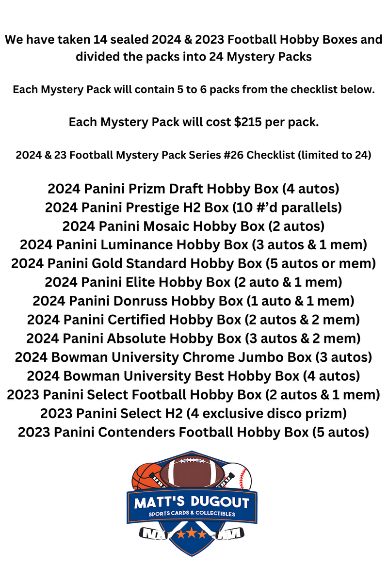 Matt’s Dugout Mystery Football Pack Series