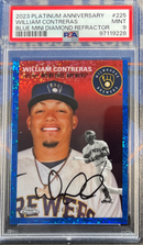 2023 Platinum Anniversary William Contreras Blue Mini Diamond Refractor PSA 9