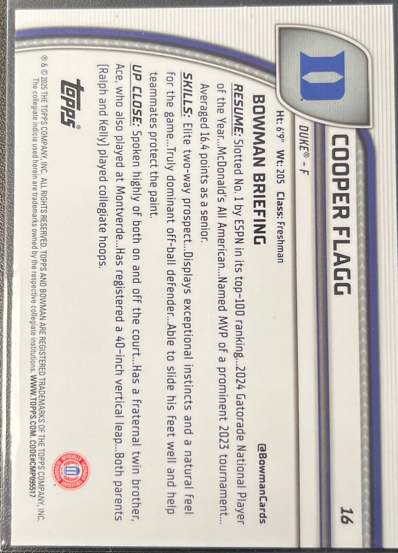 2024-25 Bowman University Chrome - Cooper Flagg