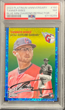 2023 Platinum Anniversary Tanner Bibee Blue Mini Diamond Refractor PSA 7