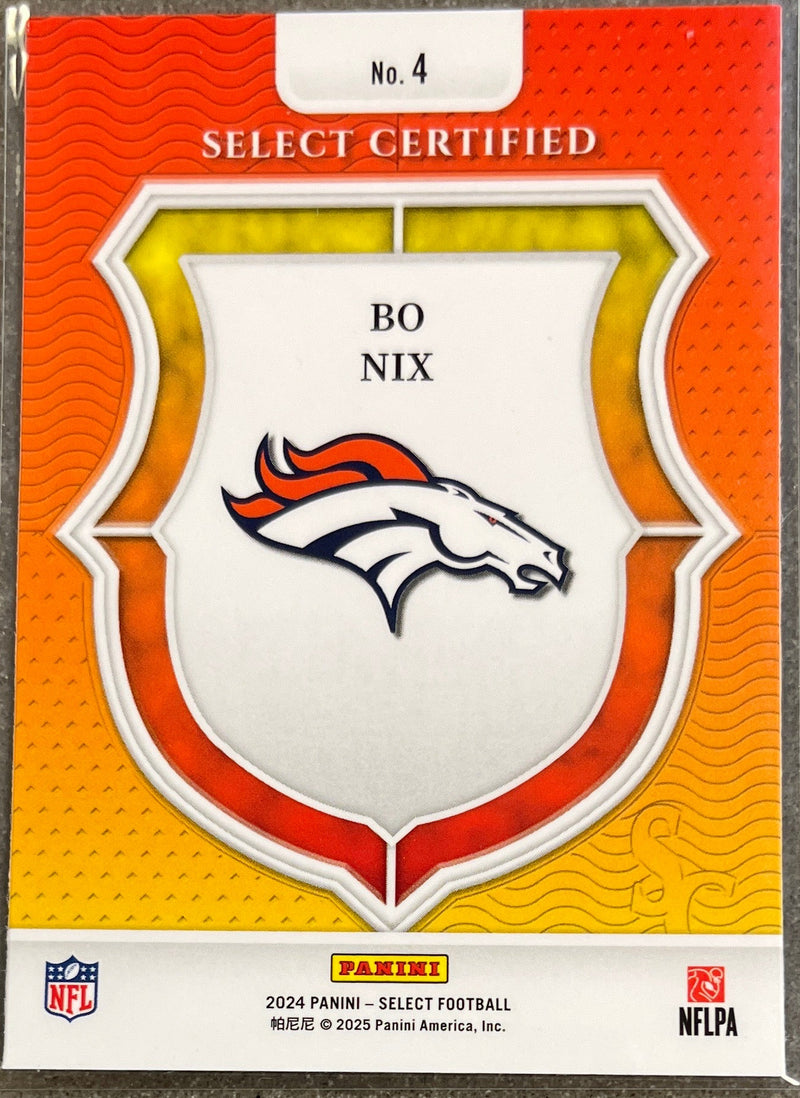 2024 Panini Select - Select Certified Rookies Bo Nix