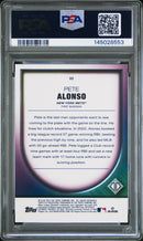 2023 TOPPS TRANSCENDENT COLLECTION TRANSCENDENT ICONS CHROME #60 PETE ALONSO-VAR-RED #/5 PSA 10