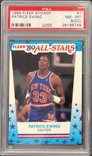 1989 Fleer Stickers Patrick Ewing PSA 8(OC)