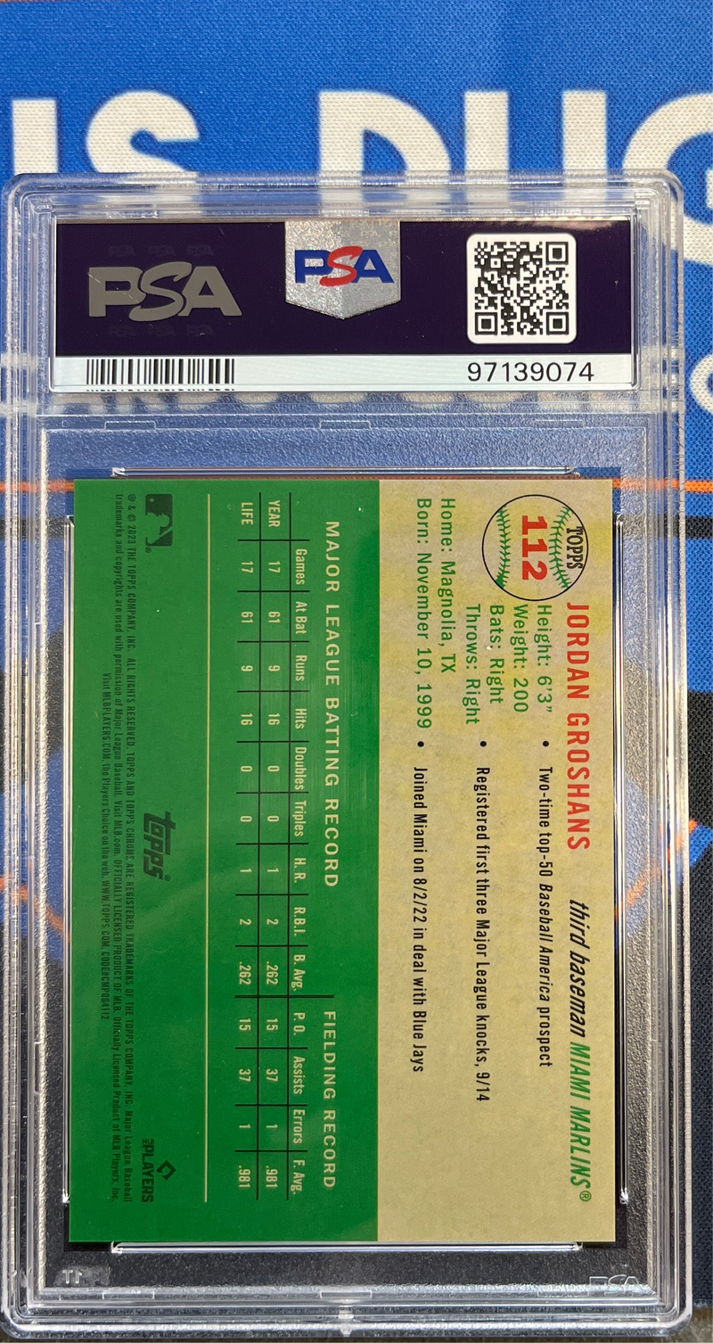 2023 Platinum Anniversary Jordan Groshans Speckle Refractor PSA 10