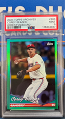 2024 Topps Archives Corey Seager Green Foilboard PSA 9