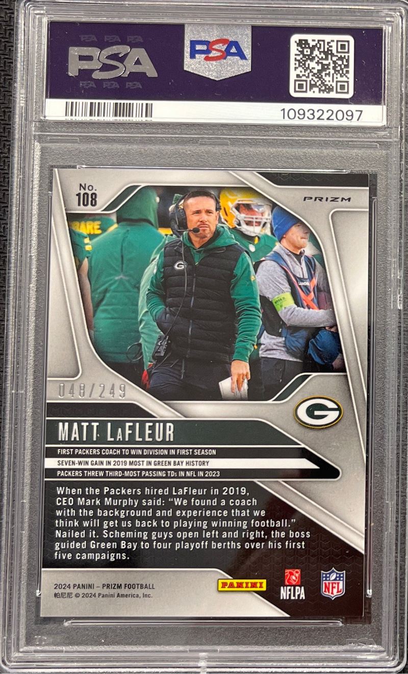 2024 Prizm Matt LaFluer Orange /249 PSA 8