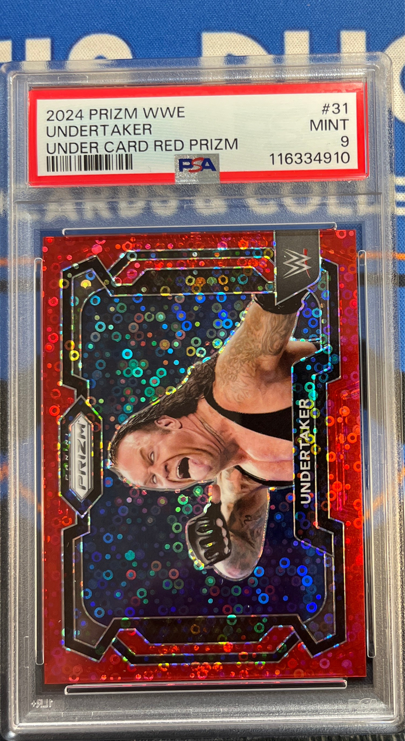 2024 Prizm WWE Undertaker Under Card Red Prizm PSA 9