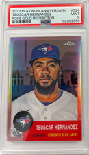 2022 Platinum Anniversary Teoscar Hernandez Rose Gold Refractor PSA 9