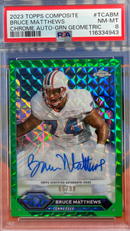 2023 Topps Composite Bruce Matthews Chrome Auto Green PSA 8