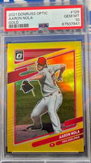 2021 Donruss Optic Aaron Nola Gold 08/10 card