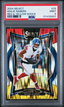 2024 Select Malik Nabers Red & Yellow Shock PSA 9