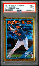 2023 Topps Silver Pack 1988 Chrome Promo T88C17 Pete Alonso Gold Refractor /50 PSA 9