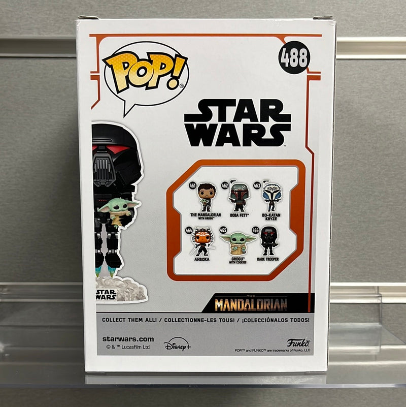 Star Wars: The Mandalorian Funko Pop! Dark Trooper (with Grogu) (GITD)