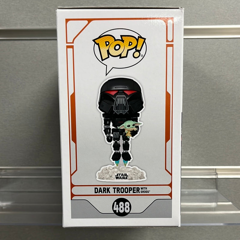 Star Wars: The Mandalorian Funko Pop! Dark Trooper (with Grogu) (GITD)